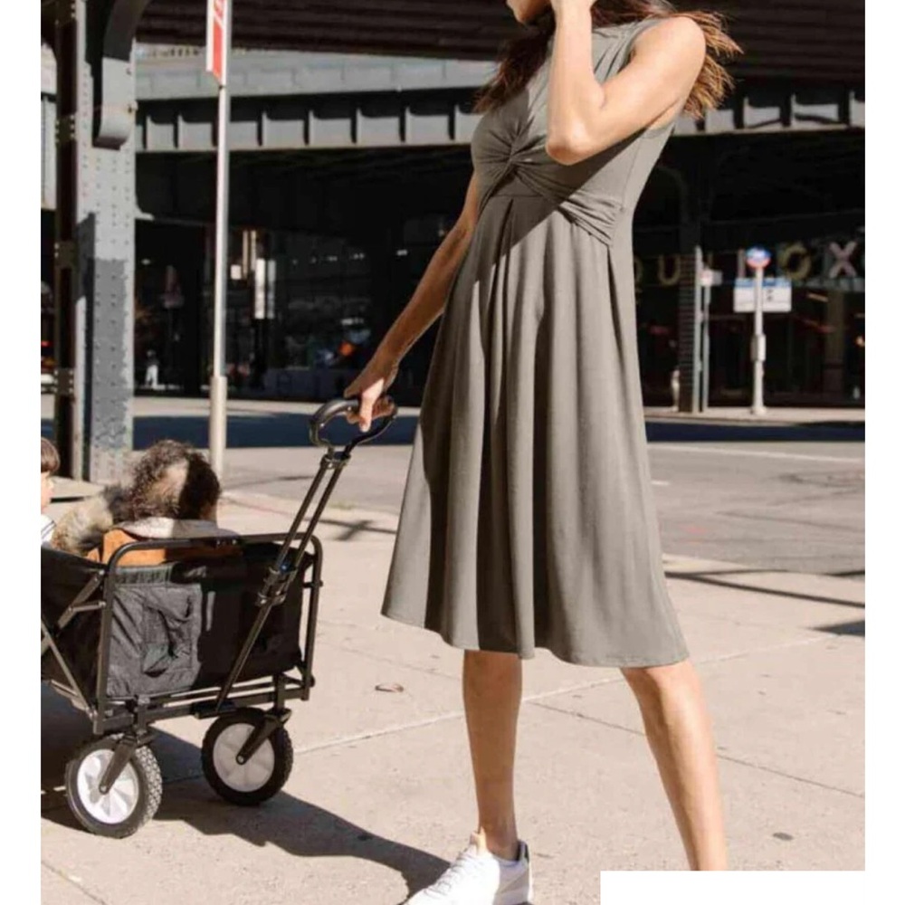 Olive Green Maternity/Nursing Dress